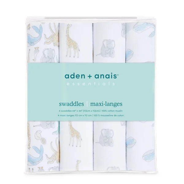 Random Aden + Anais Muslin Swaddle 4 Pack L112cm W112cm