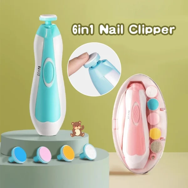 my-11134207-820lh-mf82qm2xfmdr3e.webp 6 in 1 Electric Nail Trimmer File Clipper Baby Adult Pedicure Manicure Set