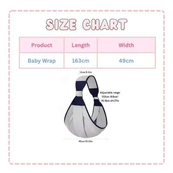 sg-11134253-8262l-ml2h64hxgcg12a.webp Baby Wrap Carrier Sling L163cm W49cm